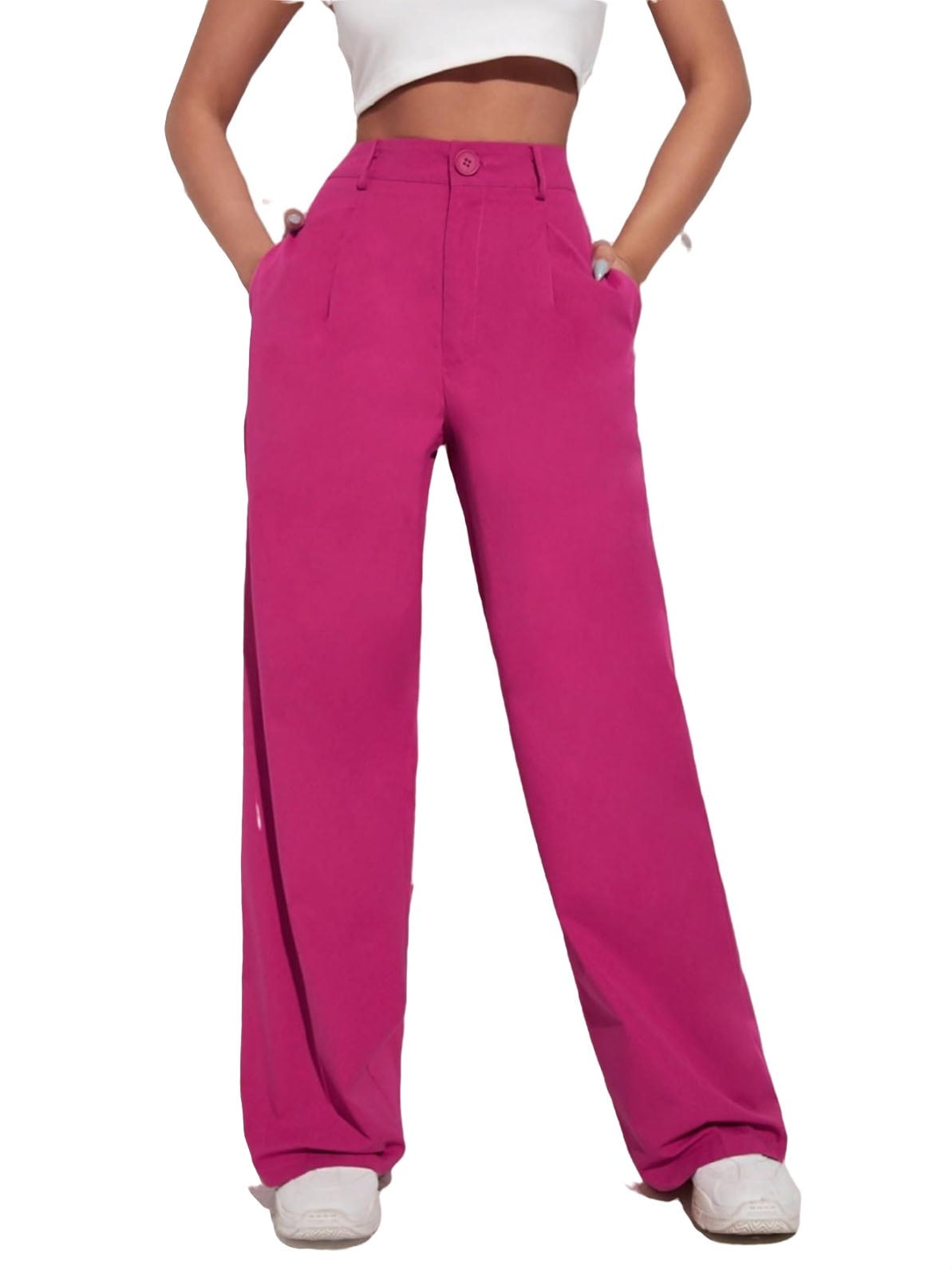 Hot Pink Flare Pants for Women